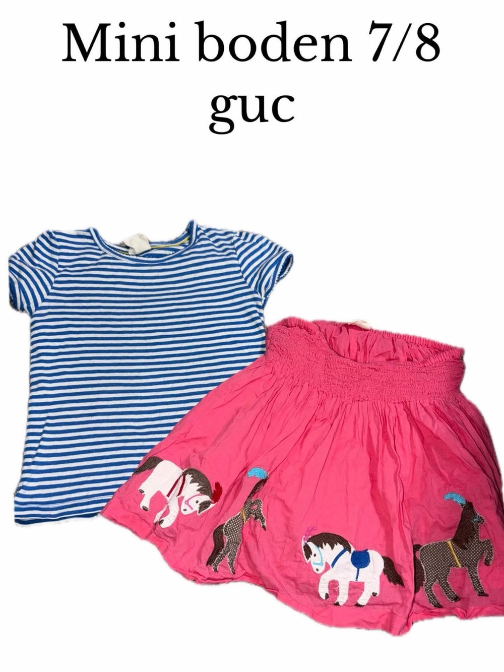Mini boden horse skirt & shirt